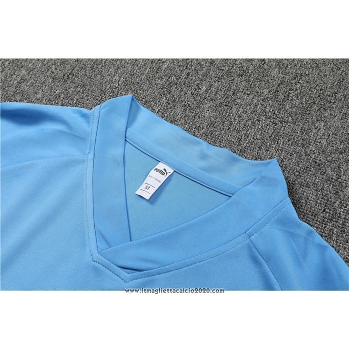 Tuta da Track Manchester City Manica Corta 2022 2023 Blu - Pantalon Corto